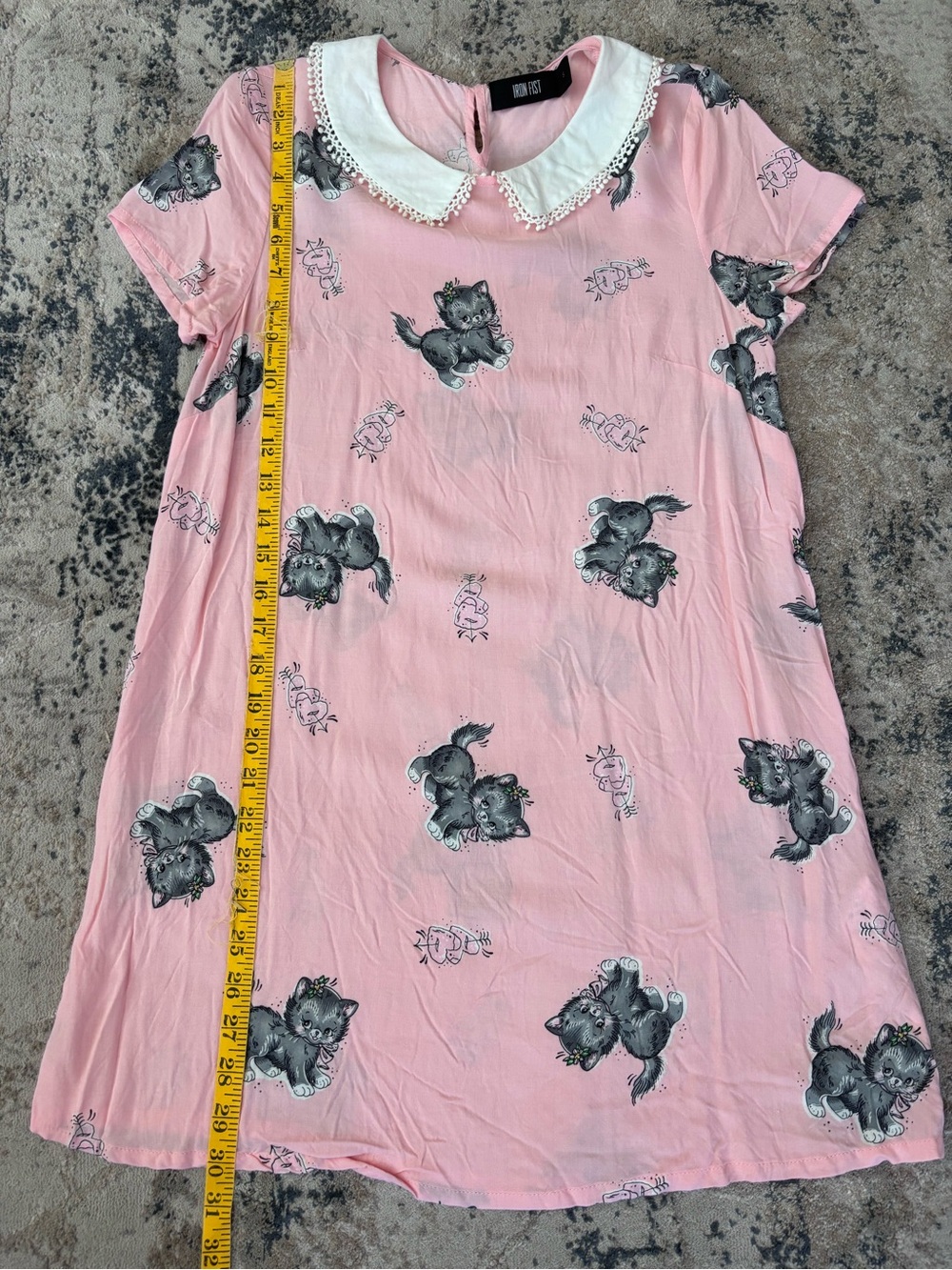 Iron Fist Pink Cat Print Mini Dress View 6